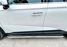 Пороги с накладным листом d53 мм для Haval F7 II