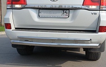 Защита заднего бампера двойная d76/42 мм для Toyota Land Cruiser 200 Series Рестайлинг 2