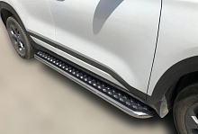 Пороги с накладным листом d53 мм для Toyota RAV4 IV (XA40)