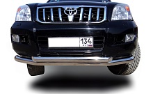 Защита переднего бампера двойная d76/60 мм для Toyota Land Cruiser Prado 120 Series Рестайлинг