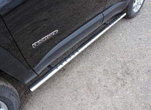 Пороги овальные с проступью 75х42 мм для Jeep Renegade I Рестайлинг