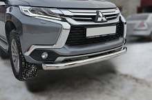 Защита переднего бампера d76 мм для Mitsubishi Pajero Sport III