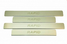 Накладки на пороги из нержавеющей стали 4шт. для Skoda Rapid I