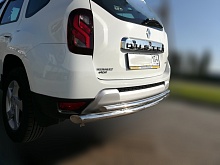 Защита заднего бампера двойная d60/42 мм для Renault Duster I Рестайлинг