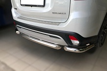 Защита заднего бампера центральная d60 мм для Mitsubishi Outlander III Рестайлинг 3