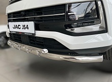 Защита переднего бампера двойная с перемычками d60/42 мм для JAC JS4 I
