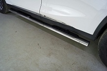 Пороги овальные с накладкой 120х60 мм для EXEED TXL I Рестайлинг 1