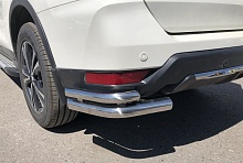 Защита заднего бампера угловая двойная d60/42 мм для Nissan X-Trail III Рестайлинг