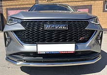 Защита переднего бампера с подгибами d60 мм для Haval F7 I Рестайлинг