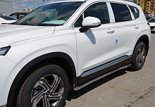 Пороги труба d60 мм для Hyundai Santa Fe IV Рестайлинг