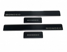 Накладки на пороги нержавеющая сталь под карбон 4шт. для Ford Mondeo V