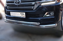 Защита переднего бампера двойная d76/60 мм для Toyota Land Cruiser 200 Series Рестайлинг 2