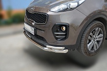 Защита переднего бампера двойная d60/42 мм для Kia Sportage III Рестайлинг