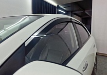Дефлекторы окон 2D с хром накладками 4 шт. для Kia Forte I