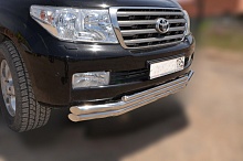 Защита переднего бампера тройная d60/60/42 мм для Toyota Land Cruiser 200 Series