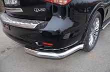 Защита заднего бампера угловая d76 мм для Infiniti QX56 II