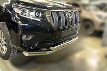 Защита переднего бампера двойная d76/60 мм для Toyota Land Cruiser Prado 150 Series Рестайлинг 2