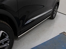 Пороги овальные с проступью 75х42 мм для Chery Tiggo 8 I Рестайлинг