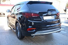 Защита заднего бампера d60 мм для Hyundai Santa Fe III Рестайлинг