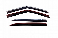 Дефлекторы окон 2D с хром накладками 4 шт. под наклоном для Solaris HS I