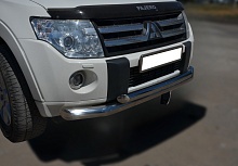 Защита переднего бампера двойная d76/60 мм для Mitsubishi Pajero IV
