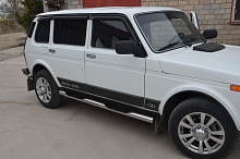 Пороги труба с проступью d76 мм для LADA (ВАЗ) 2131 (4x4) I Рестайлинг (2020)