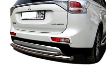 Защита заднего бампера двойная d60/42 мм для Mitsubishi Outlander III Рестайлинг