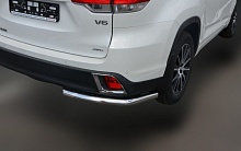 Защита заднего бампера угловая d60 мм для Toyota Highlander III (U50)