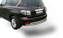 Защита заднего бампера двойная d60/42 мм для Nissan Patrol VI (Y62)