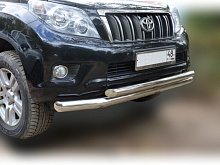 Защита переднего бампера двойная d76/60 мм для Toyota Land Cruiser Prado 150 Series
