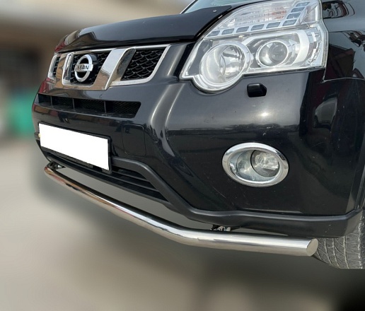 Защита переднего бампера d60 мм для Nissan X-Trail II Рестайлинг
