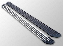 Пороги алюминиевые "Slim Line Silver" 1720 мм для Jeep Cherokee V (KL)