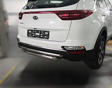 Защита заднего бампера двойная d60/42 мм для Kia Sportage IV Рестайлинг
