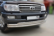 Защита переднего бампера тройная d60/60/42 мм для Toyota Land Cruiser 100 Series Рестайлинг 1