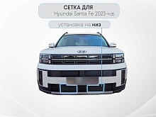 Защитная сетка радиатора низ 2 части для Hyundai Santa Fe V (MX5)