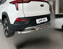 Защита заднего бампера двойная с перемычками d60/42 мм для JAC JS6