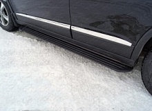 Пороги алюминиевые "Slim Line Black" 1720 мм для Haval H6