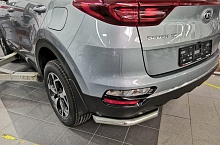 Защита заднего бампера угловая d60 мм для Kia Sportage IV Рестайлинг