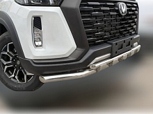 Защита переднего бампера двойная с перемычками d60/42 мм для Changan HUNTER PLUS