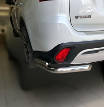 Защита заднего бампера двойная угловая d60/42 мм для Mitsubishi Outlander III Рестайлинг 3