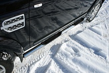 Пороги труба с проступью d76 мм для Land Rover Discovery IV
