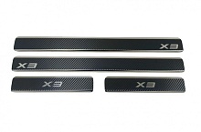 Накладки на пороги нержавеющая сталь под карбон 4шт. для Kaiyi X3 I