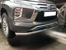 Защита переднего бампера d60 мм для Mitsubishi Pajero Sport III Рестайлинг