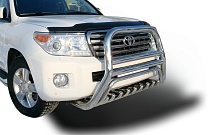 Защита переднего бампера скоба высокая+зубья d76/60/42 мм для Toyota Land Cruiser 200 Series Рестайлинг 1