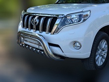 Защита переднего бампера скоба низкая+зубья d76/42/42 мм для Toyota Land Cruiser Prado 150 Series
