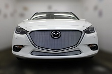 Комплект сеток chrome верх без рамки и низ для Mazda 3 III (BM) Рестайлинг