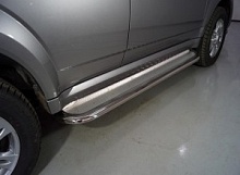 Пороги с площадкой (нерж. лист) 75х42 мм для Haval H5 I