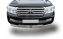 Защита переднего бампера двойная d76/60 мм для Toyota Land Cruiser 200 Series