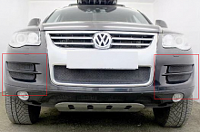 Защитная сетка радиатора боковые 4 части для Volkswagen Touareg I Рестайлинг