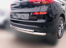 Защита заднего бампера двойная d60/42 мм для Hyundai Tucson III Рестайлинг